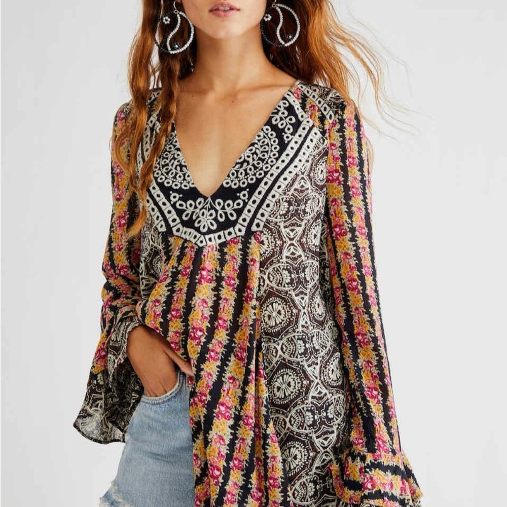 Free People NWOT Fallin Into You long sleeve tunic dress M